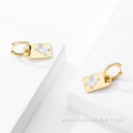 Baguette Zirconia 18K Gold Plated Silver 925 Earrings